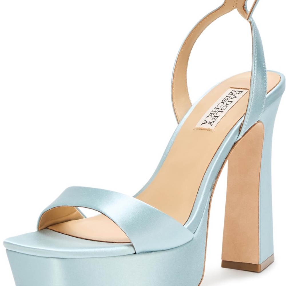 WORN ONCE - Badgley Mischka Light Blue Platform Sandals - Size 8